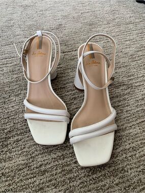 Sam Edelman White Strappy Block Heels